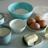 Инградиенты для приготовления рулета с чаем матча